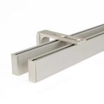 Deco-Raum Gardinenschiene nach Ma&szlig; 2-Lauf Loft Edelstahl-Optik 160cm