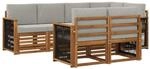 vidaXL Ecksofa Set mit Kissen 6 Stk Natur und Hellgrau 3384472