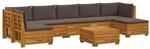 vidaXL Outdoor-Sofagarnitur mit Kissen 8 St&uuml;ck Braun Massivholz Akazie 3403119