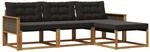 vidaXL Outdoor-Sofagarnitur mit Kissen 4 Stk Natur und Schwarz 3381340