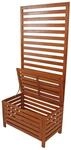 Jardinion Sichtschutz mit Bank 45cm x 80cm x 180cm Eukalyptus Braun Gartentruhe