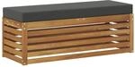 vidaXL Hocker Bank mit Kissen Natur und Anthrazit 115 x 43 x 37 cm 900690