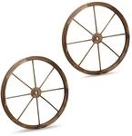 Relaxdays Wagenrad Tannenholz Braun 2er Set 75 cm x 3 cm 1,1 kg