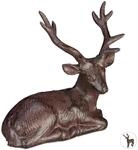 Relaxdays Hirschfigur Gusseisen Dunkelbraun 15 cm x 14,5 cm x 8,5 cm 0,9 kg