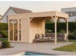 Bertilo Holz-Gartenhaus Cubus2Off.Lounge nat Flachdach Unbehandelt