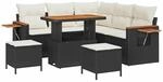 vidaXL Gartensofa-Set mit Kissen 8 Stk Schwarz und Creme 3363175