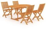 vidaXL 5-tlg Garten-Essgruppe Massivholz Teak Modell 4