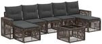 vidaXL Gartensofa-Set 8-Tlg Grau und Dunkelgrau Poly-Rattan 3435212