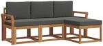 vidaXL Outdoor-Sofagarnitur mit Kissen 4-Tlg Natur und Anthrazit 3366220