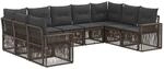 vidaXL Gartensofa-Set 9-Tlg Grau und Dunkelgrau Poly-Rattan 3435227