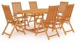 vidaXL 7-tlg Garten-Essgruppe Massivholz Teak Modell 1