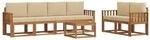 vidaXL Outdoor-Sofagarnitur 7 Stk Natur und Beige Massivholz Akazie 3366041