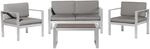 Beliani Sitzgruppe Grau Silber 70x142x80