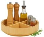 Relaxdays Drehteller Bambus Natur Rutschfest 23,5 cm x 6 cm