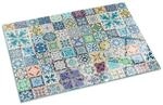 Tulup Glasplatte f&uuml;r Kamin Mosaikmuster auf Fliesen Kamin Glasplatte Rechteck...