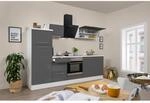 Respekta Premium K&uuml;chenzeile 270 cm Grau Hochglanz-Wei&szlig;