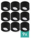 Oktaplex 9er Set Aufputz Spot Lile S inkl. LED-Module Dimmbar Warmwei&szlig; 3000K...