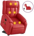 vidaXL Massagesessel mit Aufstehhilfe Elektrisch Rot Kunstleder 3205290