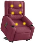 vidaXL Massagesessel mit Aufstehhilfe Weinrot Stoff 3310268