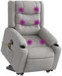 vidaXL Massagesessel mit Aufstehhilfe Wolkengrau Stoff 3310274
