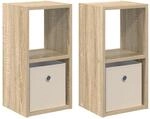 vidaXL Nachttisch 2 Stk Sonoma-Eiche 25,5 x 22 x 49,5 cm Holzwerkstoff 8000601