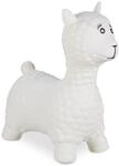 Relaxdays H&uuml;pftier Lama PVC Cremewei&szlig; Schwarz Rutschhemmend BPA-Frei Aufblasbar 53