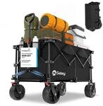 Sekey XXL Plus Bollerwagen Faltbar 200L 200KG mit Bremsen und Extra Breiten R&auml;dern