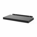 Relaxdays Wandregal MDF Schwarz mit Metallhalterung 60 cm x 23 cm x 4 cm