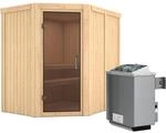 Karibu Sauna-Set Cleo inkl. Ofen 9 kW mit integr. Steuerung