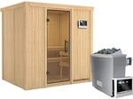 Karibu Sauna Bjarne, Ofen, externe Steuerung Easy, Glast&uuml;r