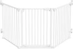 Relaxdays Sicherheitsgitter Stahl Wei&szlig; 3-teilig Klappbar mit T&uuml;r 74 cm x 180 cm x 3