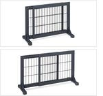 Relaxdays Absperrgitter Kiefernholz Stahl Grau Schwarz Ausziehbar Freistehend 56 cm x