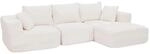 MCW Sofa-Garnitur P20 Stoff/Textil Cord Liegefl&auml;che Rechts Wei&szlig;