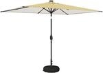 vidaXL Gartenparasol mit LED-Lichtern und Sockel 200 x 300 cm 42036246