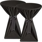 Beautissu Premium Stehtischhusse &oslash; 70cm Schwarz 2tlg