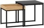 HOMCOM 2er-Set Couchtisch Eckiger Beistelltisch f&uuml;r Wohnzimmer Schwarz