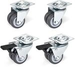 SOTECH 4er Set Doppel Lenkrolle &Oslash;50 mm 2x Bremse und 2x Ohne Bremse