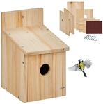 Relaxdays Nistkasten Bausatz 6-teilig Tannenholz Natur Mit T&uuml;rverriegelung 23 cm x