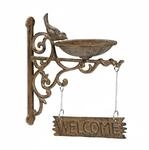 Relaxdays Vogeltr&auml;nke Gusseisen Braun Wetterfest Rostfrei 27 cm x 13,5 cm x 23,5 cm