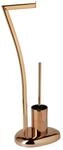Relaxdays WC Garnitur Edelstahl Kupfer Wechselbarer Kopf 75 cm x 21 cm x 26 cm 3,5 kg