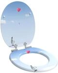 vidaXL Soft-Close Toilettensitz Blau 44 x 38 cm MDF-Platte 42027189