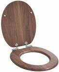 vidaXL Soft-Close Toilettensitz Braun 44 x 38 cm MDF-Platte 42027174