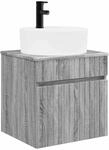 vidaXL Wandmontierte Waschbecken-Vanit&auml;t Sonoma-Grau 49 x 44,5 x 65 cm 890598