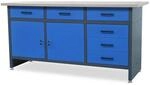 JAN NOWAK Werkbank Werkstatt HENRY 2 x T&uuml;r 85 x 170 x 60 cm Anthrazit-Blau