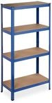 Relaxdays Schwerlastregal Stahl Blau H&ouml;henverstellbar Teilbar 157 cm x 80 cm x 41 cm