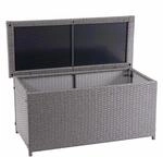 Proregal Poly-Rattan Kissenbox HxBxT 63x135x52cm Basic Grau 320L Gartentruhe
