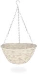 Relaxdays Blumenampel 3er Set Weide Natur mit Folie 12 cm x 25 cm 220 g