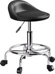HOMCOM Rollhocker Kunstleder Metall 43L x 43B x 59-75H cm Schwarz