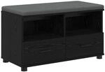 vidaXL Flurbank mit Kissen mit Regal Schwarze Eiche 80 x 38 x 46 cm 891457