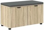 vidaXL Flurbank mit Kissen mit Regal Sonoma-Eiche 80 x 38 x 46 cm 891482
